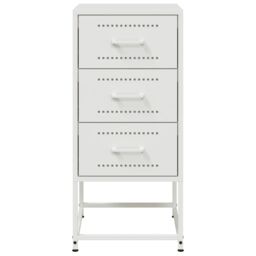 Berkfield Home Bedside Cabinets 2 pcs White 36x39x78 cm Steel - Size: 36 x 39 x 78 cm - thumbnail 6