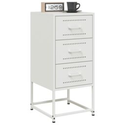 Berkfield Home Bedside Cabinets 2 pcs White 36x39x78 cm Steel - Size: 36 x 39 x 78 cm - thumbnail 3
