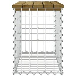 Berkfield Home Garden Bench Gabion Design 63x31.5x42 cm Impregnated Wood Pine in Brown - thumbnail 4