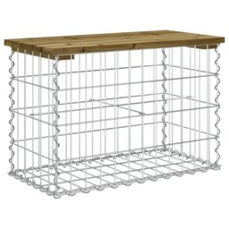 Berkfield Home Garden Bench Gabion Design 63x31.5x42 cm Impregnated Wood Pine in Brown - thumbnail 5