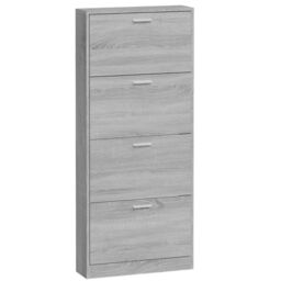 Berkfield Home Shoe Cabinet Grey Sonoma 59x17x150 cm Engineered Wood - Size: 59 x 17 x 150 cm - thumbnail 5
