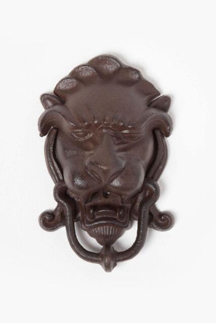 Homescapes Brown Cast Iron Lion Head Traditional Door Knocker - image 1