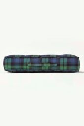 Homescapes Black Watch Tartan Cotton Armchair Booster Cushion in Green - Size: 50 cm x 50 cm - thumbnail 5
