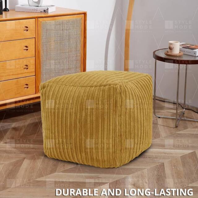 EONLION Mustard Beanbag Ottoman Footstools - Size: 100 cm - image 1