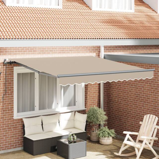 Berkfield Home Manual Retractable Awning Beige 350x250 cm - image 1
