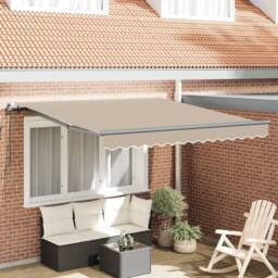 Berkfield Home Manual Retractable Awning Beige 350x250 cm