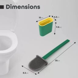 KORVIXA Green Toilet Brush Cleaning Holder Base Set - thumbnail 2