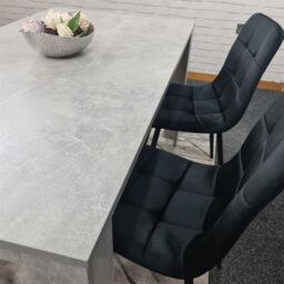KOSY KOALA Modern Grey Dining Table Set with 2 Black Velvet Chairs & 1 Bench Dining Room Furniture in Brown - thumbnail 9