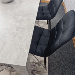 KOSY KOALA Modern Grey Dining Table Set with 2 Black Velvet Chairs & 1 Bench Dining Room Furniture in Brown - thumbnail 5