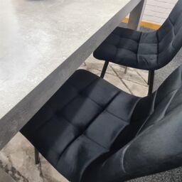 KOSY KOALA Modern Grey Dining Table Set with 2 Black Velvet Chairs & 1 Bench Dining Room Furniture in Brown - thumbnail 4
