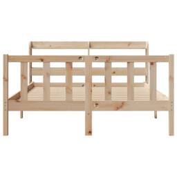 Berkfield Home Beautiful Bed Frame without Mattress 135x190 cm Double Solid Wood Pine in Light Tan - thumbnail 4