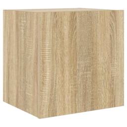 Berkfield Home TV Wall Cabinets with LED Lights 2 pcs Sonoma Oak 40.5x35x40 cm in Tan - thumbnail 8