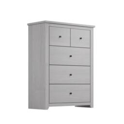 Lemon Pavilion Furniture Havana 3+2 Chest of Drawers - Pine/Metal - L39xW90xH120 cm in Grey - thumbnail 1