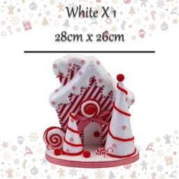 VFM e-Store Christmas Candy Cane House Decoration 28cm x 26cm White X 1 - Size: 28 cm x 26 cm - thumbnail 2