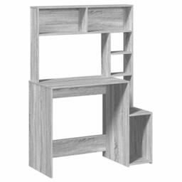 Berkfield Home Desk with Shelves Grey Sonoma 100x45x140 cm Engineered Wood - Size: 100 x 45 x 140 cm - thumbnail 1