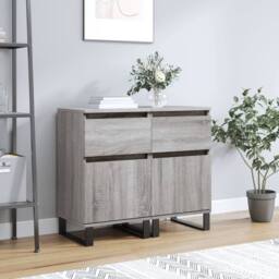 Berkfield Home Sideboards 2 pcs Grey Sonoma 40x35x70 cm Engineered Wood - Size: 40 x 35 x 70 cm - thumbnail 2