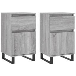 Berkfield Home Sideboards 2 pcs Grey Sonoma 40x35x70 cm Engineered Wood - Size: 40 x 35 x 70 cm - thumbnail 1