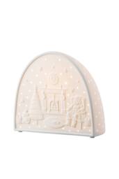 Belleek Living Santa by the Fire Luminaire' in Ivory - Size: 10 inches - thumbnail 1