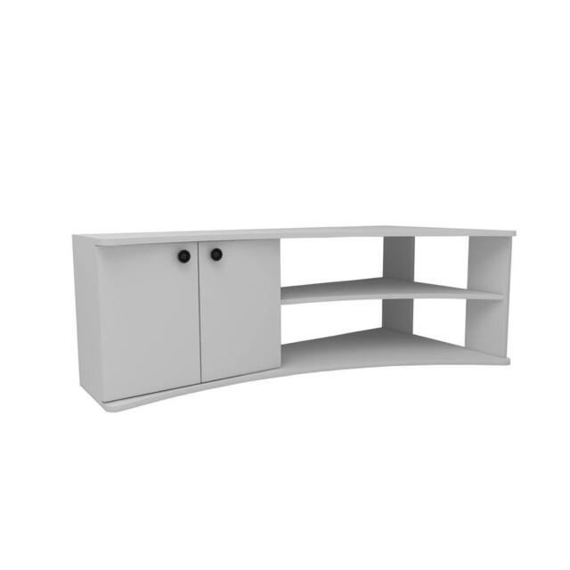 "Destina Home Termera Corner TV Stand Reversible Entertainment Center for 60"" TVs in White - Size: 1 Pack" - image 1