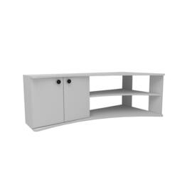 "Destina Home Termera Corner TV Stand Reversible Entertainment Center for 60"" TVs in White - Size: 1 Pack"