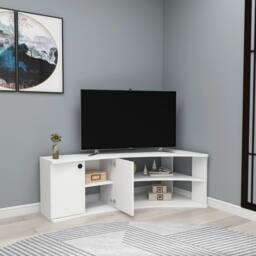 "Destina Home Termera Corner TV Stand Reversible Entertainment Center for 60"" TVs in White - Size: 1 Pack" - thumbnail 5