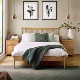 Cheshire Magnolia Oak Spindle Bed - Double (135cm) in Brown - thumbnail 3