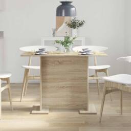 Berkfield Home Festive Dining Table Sonoma Oak 110x60x75 cm Engineered Wood in Beige - Size: 110 x 60 x 75 cm - thumbnail 4
