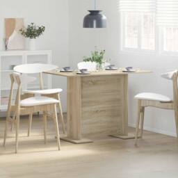 Berkfield Home Festive Dining Table Sonoma Oak 110x60x75 cm Engineered Wood in Beige - Size: 110 x 60 x 75 cm - thumbnail 2