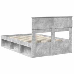 Berkfield Home Bed Frame with Headboard Concerte 120 x 190 cm Solid Pine Wood in Grey - thumbnail 9