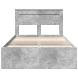 Berkfield Home Bed Frame with Headboard Concerte 120 x 190 cm Solid Pine Wood in Grey - thumbnail 7