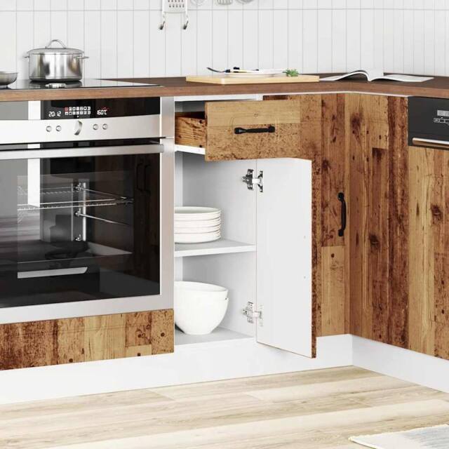 Berkfield Home Kitchen Base Cabinet¬†Porto Old Wood Engineered Wood in Brown - image 1