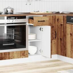 Berkfield Home Kitchen Base Cabinet¬†Porto Old Wood Engineered Wood in Brown - thumbnail 1