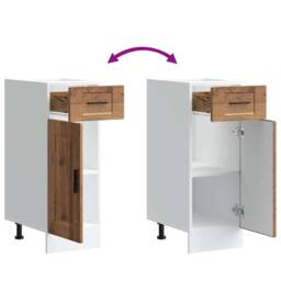 Berkfield Home Kitchen Base Cabinet¬†Porto Old Wood Engineered Wood in Brown - thumbnail 9