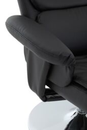 Orsina Luxurious Black Leather Effect Reclining Chair & footstool, Easy to Clean Leather Chair, Comfy Footstool - thumbnail 6