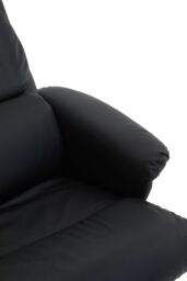 Orsina Luxurious Black Leather Effect Reclining Chair & footstool, Easy to Clean Leather Chair, Comfy Footstool - thumbnail 5