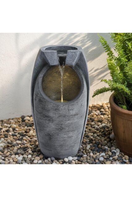 Garden Sanctuary Water Fountain Solar-Powered Garden Rockery Decor in Natural - image 1