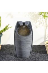 Garden Sanctuary Water Fountain Solar-Powered Garden Rockery Decor in Natural - thumbnail 2