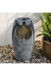 Garden Sanctuary Water Fountain Solar-Powered Garden Rockery Decor in Natural - thumbnail 1