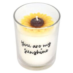Something Different You Are My Sunshine Sunflower Candle in White - thumbnail 1