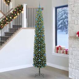 Berkfield Home Artificial Christmas Tree with 300 LEDs with Stand Green 270 cm