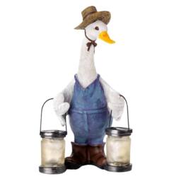 Marco Paul Solar Light Duck with Lanterns Garden Ornament - thumbnail 4
