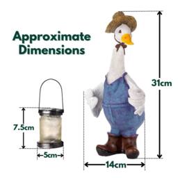 Marco Paul Solar Light Duck with Lanterns Garden Ornament - thumbnail 3