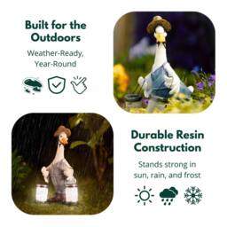 Marco Paul Solar Light Duck with Lanterns Garden Ornament - thumbnail 8