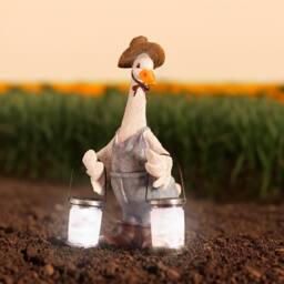 Marco Paul Solar Light Duck with Lanterns Garden Ornament - thumbnail 2