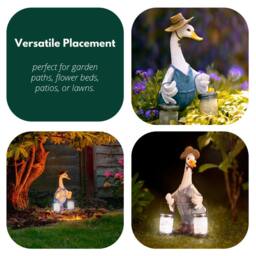 Marco Paul Solar Light Duck with Lanterns Garden Ornament - thumbnail 9