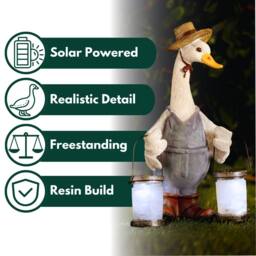 Marco Paul Solar Light Duck with Lanterns Garden Ornament - thumbnail 5