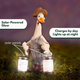 Marco Paul Solar Light Duck with Lanterns Garden Ornament - thumbnail 7