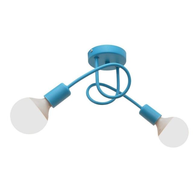 Netlighting Oxford Multi Arm Semi Flush Ceiling Light Turquoise 38cm
