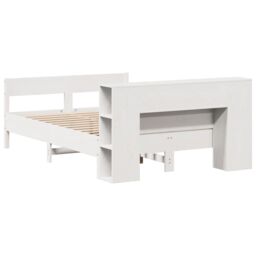 Berkfield Home Bookcase Bed without Mattress White 160x200cm Solid Wood Pine - Size: 160x200 cm - thumbnail 6
