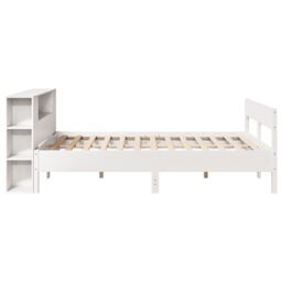 Berkfield Home Bookcase Bed without Mattress White 160x200cm Solid Wood Pine - Size: 160x200 cm - thumbnail 5
